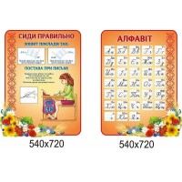 Набір з 2 стендів Алфавіт, Сиди правильно бежевий
